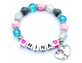 Bransoletka dla Dziewczynki Dzień Kobiet Koraliki Cyrkonie
