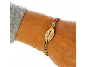 Bransoletka na rękę Muszla Seashell Słomka Lato