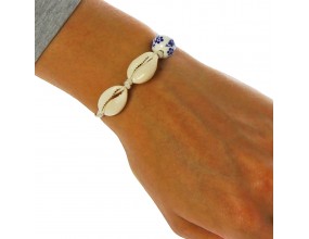 Bransoletka Muszle Naturalne Koralik Porcelana