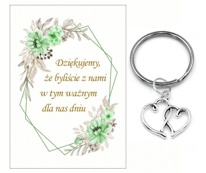 Podziękowanie dla Gości Brelok Ślub Wesele Serca