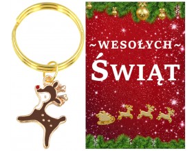 Brelok Święta Mikołajki Renifer Prezent Szkoła