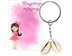 BRELOK MUSZLA MUSZLE MUSZELKI PREZENT DZIEŃ KOBIET WALENTYNKI DZIEWCZYNKA