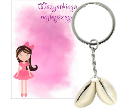 BRELOK MUSZLA MUSZLE MUSZELKI PREZENT DZIEŃ KOBIET WALENTYNKI DZIEWCZYNKA