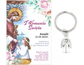 A11 Podziękowanie dla Gości Breloczek Aniołek Imię Data Pamiątka Komunia