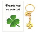 Brelok dla Maturzysty Koniczyna Złota na Szczęście Matura