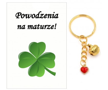 Brelok dla Maturzysty Serce Serduszko na Szczęście Dzwoneczek Matura