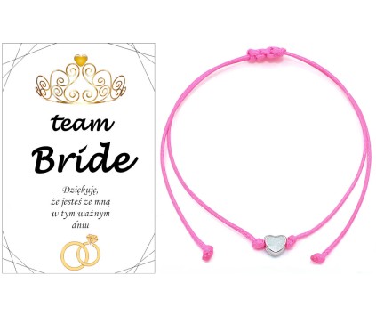 BRANSOLETKA NA WIECZÓR PANIEŃSKI SERCE PODZIĘKOWANIE RÓŻ