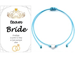 BRANSOLETKA NA WIECZÓR PANIEŃSKI SERCE PODZIĘKOWANIE BŁĘKITNA