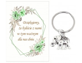 Podziękowanie dla Gości Brelok Ślub Wesele Słonik