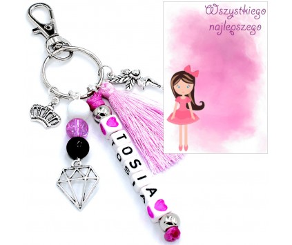 Brelok Imienny Prezent na Dzień Kobiet Kartka