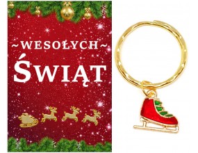 Brelok Breloczek Świąteczny Łyżwa Prezent na Mikołajki Gwiazdkę Klasa