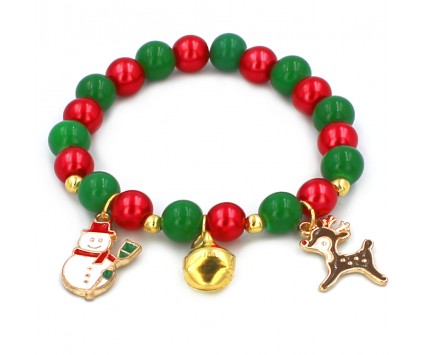 BRANSOLETKA ŚWIĄTECZNA KORALIKI PREZENT MIKOŁAJKI WIGILIA DZIEWCZYNKA