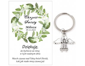 A9 Podziękowanie dla gości brelok ANIOŁEK CHRZEST PAMIĄTKA UPOMINEK