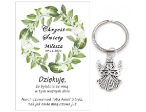 A12 Podziękowanie dla gości brelok ANIOŁEK CHRZEST PAMIĄTKA UPOMINEK