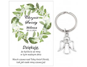 A18 Podziękowanie dla gości brelok ANIOŁEK CHRZEST PAMIĄTKA UPOMINEK