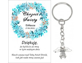 A9 Podziękowanie dla gości na CHRZEST ŚWIĘTY BRELOK ANIOŁEK UPOMINEK