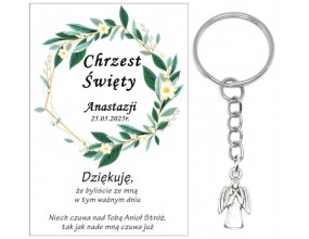 A11 Podziękowanie dla gości na CHRZEST ŚWIĘTY BRELOK ANIOŁEK UPOMINEK