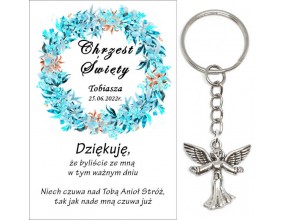 A16 Podziękowanie dla gości na CHRZEST ŚWIĘTY BRELOK ANIOŁEK UPOMINEK
