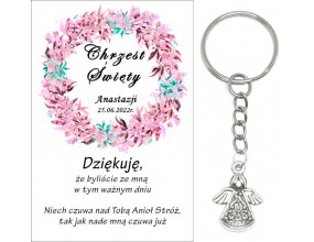 A17 Podziękowanie dla gości na CHRZEST ŚWIĘTY BRELOK ANIOŁEK UPOMINEK