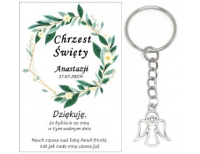 A18 Podziękowanie dla gości na CHRZEST ŚWIĘTY BRELOK ANIOŁEK UPOMINEK