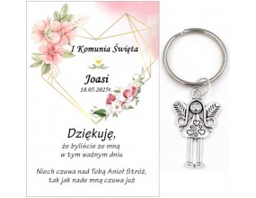 A2 Podziękowanie dla gości ANIOŁEK KOMUNIA PERSONALIZACJA PAMIĄTKA