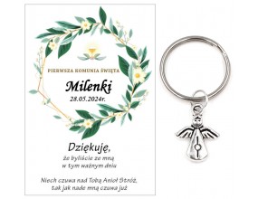A3 Podziękowanie dla gości ANIOŁEK KOMUNIA PERSONALIZACJA PAMIĄTKA