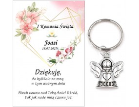 A5 Podziękowanie dla gości ANIOŁEK KOMUNIA PERSONALIZACJA PAMIĄTKA
