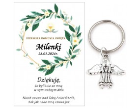 A9 Podziękowanie dla gości ANIOŁEK KOMUNIA PERSONALIZACJA PAMIĄTKA