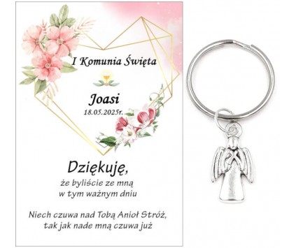A11 Podziękowanie dla gości ANIOŁEK KOMUNIA PERSONALIZACJA PAMIĄTKA