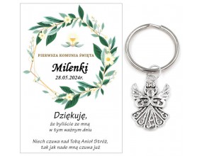 A12 Podziękowanie dla gości ANIOŁEK KOMUNIA PERSONALIZACJA PAMIĄTKA
