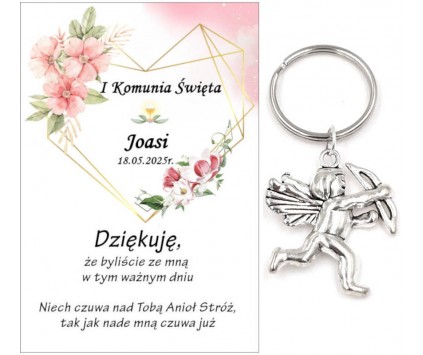 A15 Podziękowanie dla gości ANIOŁEK KOMUNIA PERSONALIZACJA PAMIĄTKA