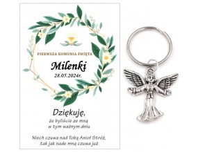 A16 Podziękowanie dla gości ANIOŁEK KOMUNIA PERSONALIZACJA PAMIĄTKA