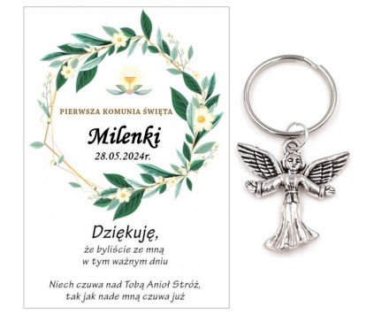 A16 Podziękowanie dla gości ANIOŁEK KOMUNIA PERSONALIZACJA PAMIĄTKA