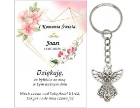 A7 Podziękowanie dla gości ANIOŁEK KOMUNIA PODARUNEK PREZENT