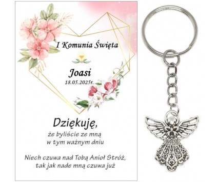 A7 Podziękowanie dla gości ANIOŁEK KOMUNIA PODARUNEK PREZENT