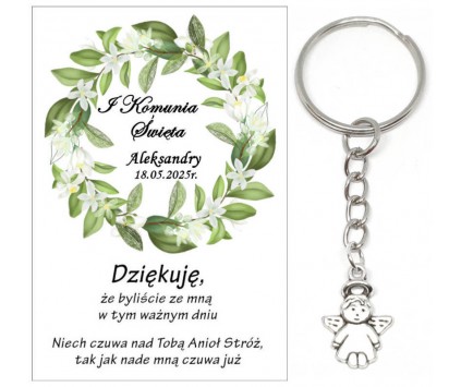 A8 Podziękowanie dla gości ANIOŁEK KOMUNIA PODARUNEK PREZENT