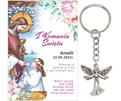 A16 Podziękowanie dla gości ANIOŁEK KOMUNIA PODARUNEK PREZENT