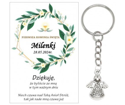 A17 Podziękowanie dla gości ANIOŁEK KOMUNIA PODARUNEK PREZENT