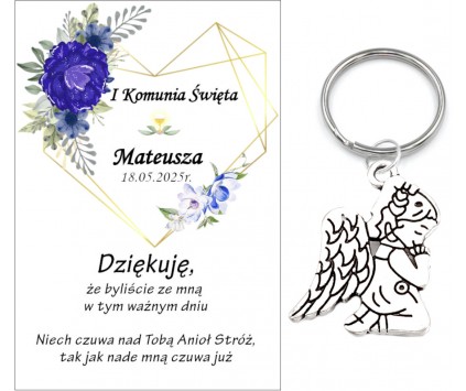 A1 Podziękowanie Upominek dla Gości na Komunię ANIOŁEK KOMUNIA PAMIĄTKA