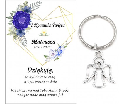 A18 Podziękowanie Upominek dla Gości na Komunię ANIOŁEK KOMUNIA PAMIĄTKA
