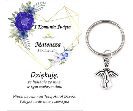 A3 Podziękowanie Upominek dla Gości na Komunię ANIOŁEK KOMUNIA PAMIĄTKA