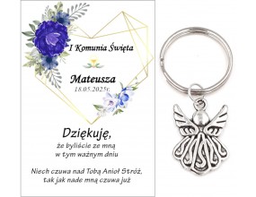 A4 Podziękowanie Upominek dla Gości na Komunię ANIOŁEK KOMUNIA PAMIĄTKA