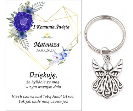 A4 Podziękowanie Upominek dla Gości na Komunię ANIOŁEK KOMUNIA PAMIĄTKA