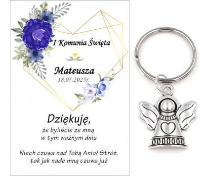 A5 Podziękowanie Upominek dla Gości na Komunię ANIOŁEK KOMUNIA PAMIĄTKA