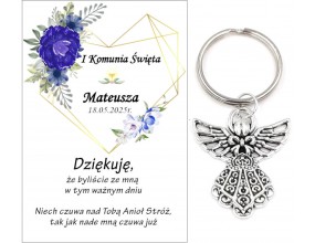A7 Podziękowanie Upominek dla Gości na Komunię ANIOŁEK KOMUNIA PAMIĄTKA