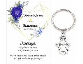 A8 Podziękowanie Upominek dla Gości na Komunię ANIOŁEK KOMUNIA PAMIĄTKA