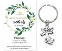 Podziękowanie dla gości brelok ANIOŁEK KOMUNIA PERSONALIZACJA PAMIĄTKA A30
