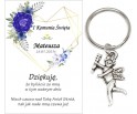 Podziękowanie dla gości brelok ANIOŁEK KOMUNIA PERSONALIZACJA PAMIĄTKA A19