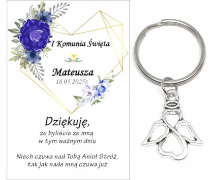 Podziękowanie dla gości brelok ANIOŁEK I KOMUNIA ŚWIĘTA IMIĘ PAMIĄTKA A21
