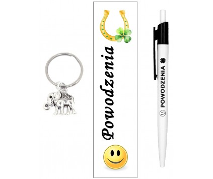 ZESTAW DŁUGOPIS ZAKŁADKA BRELOK PREZENT ZAKOŃCZENIE ROKU UCZEŃ MATURA SŁOŃ